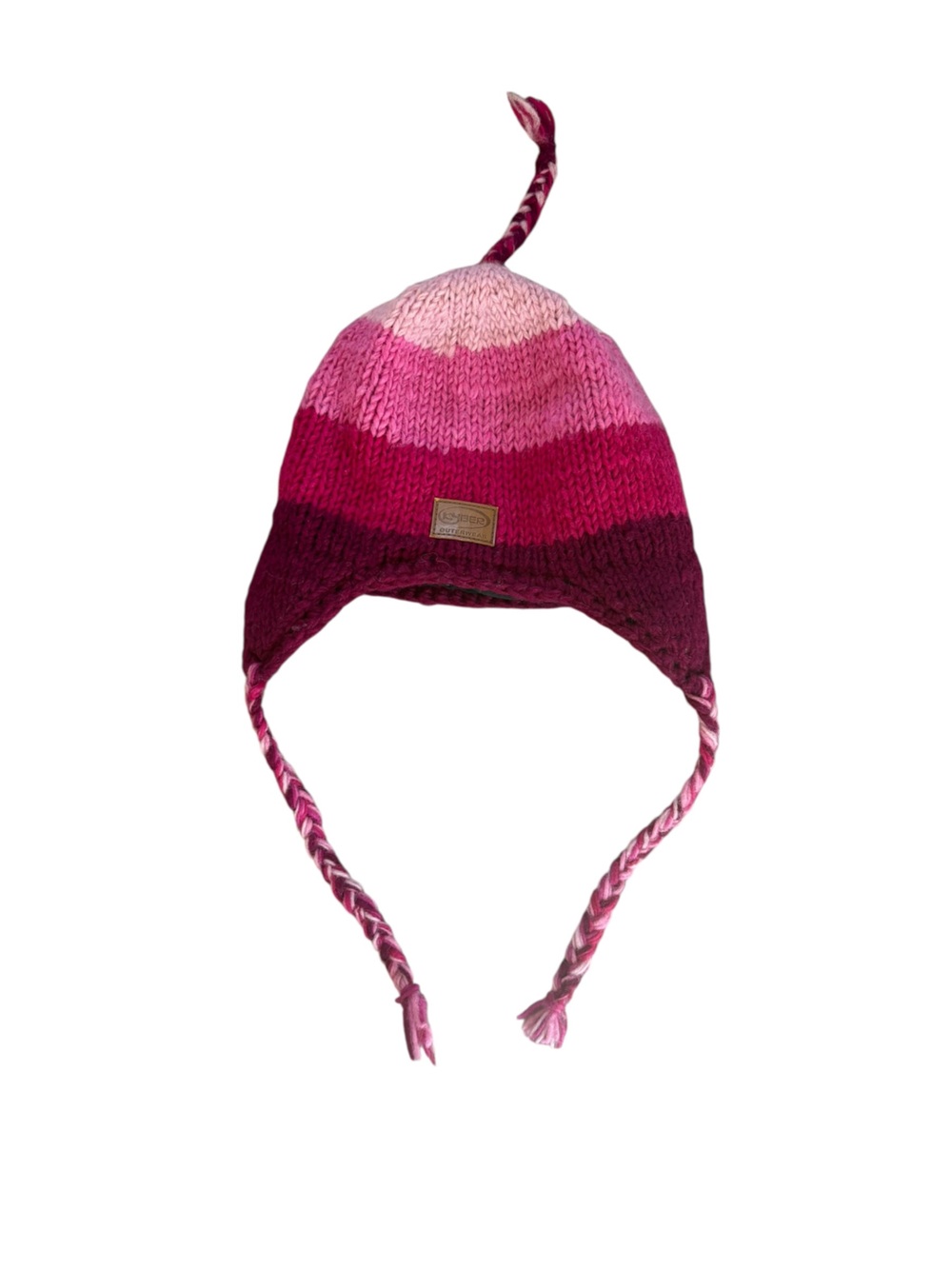 Kyber Outerwear Wool Hat Ear Flaps Womens Pink Colorblock